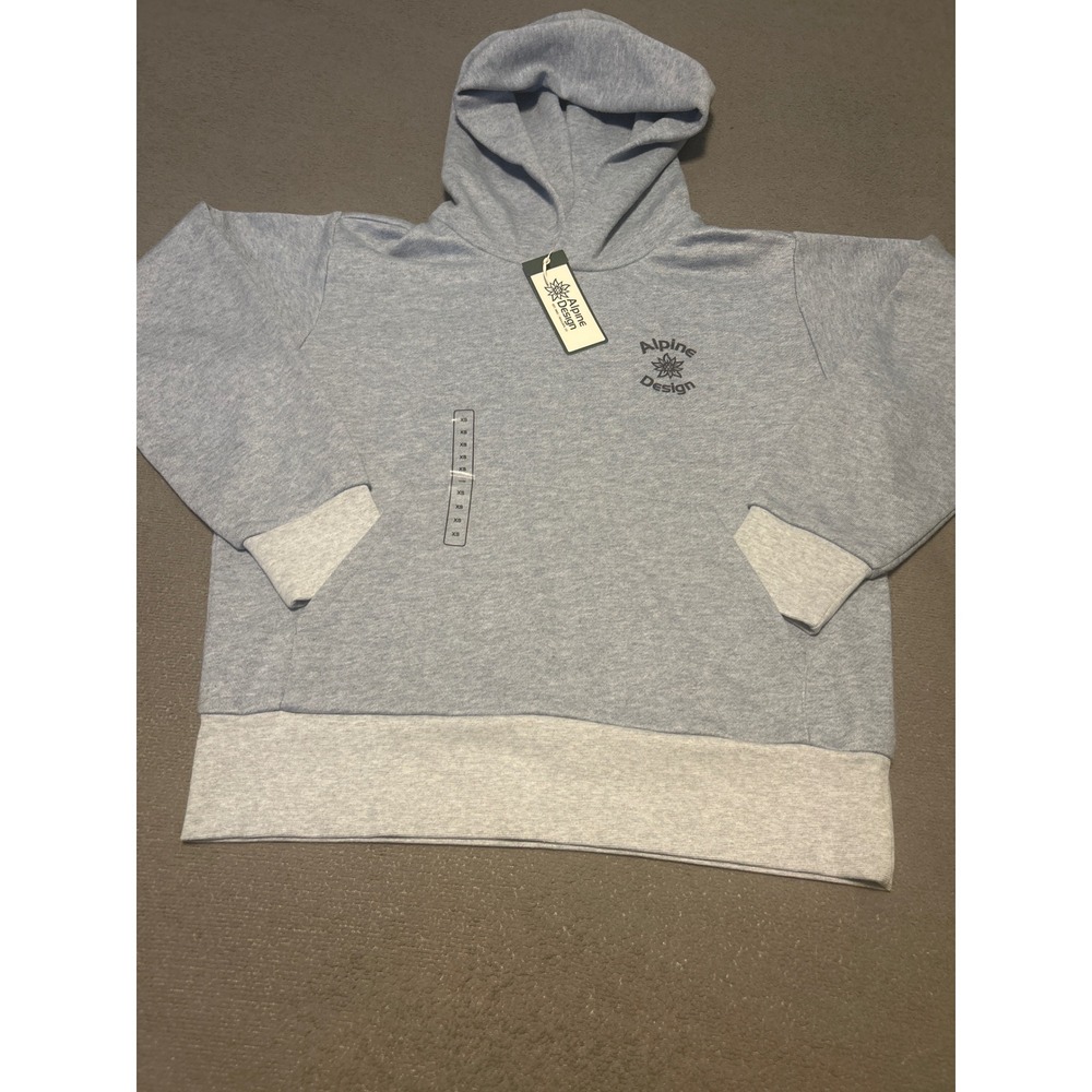 Alpine Design Womens Heather Blue Pullover Hoodie Sweatshirt Size XS NWT